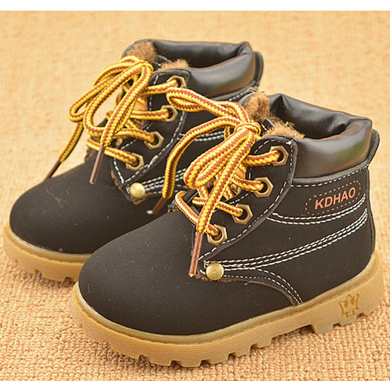 Autumn Winter Baby Boots Toddler Fashion Boots Kids Shoes Boys Girls Snow Boots Girls Boys Plush Fashion Boots Shoes Size 21-30
