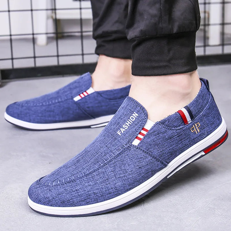 Fashion Shoes Walking Men Shoes Men Casual Shoes 2022 Spring Summer Sweat-Absorbant Breathable Casual Canvas Men Driving Shoes