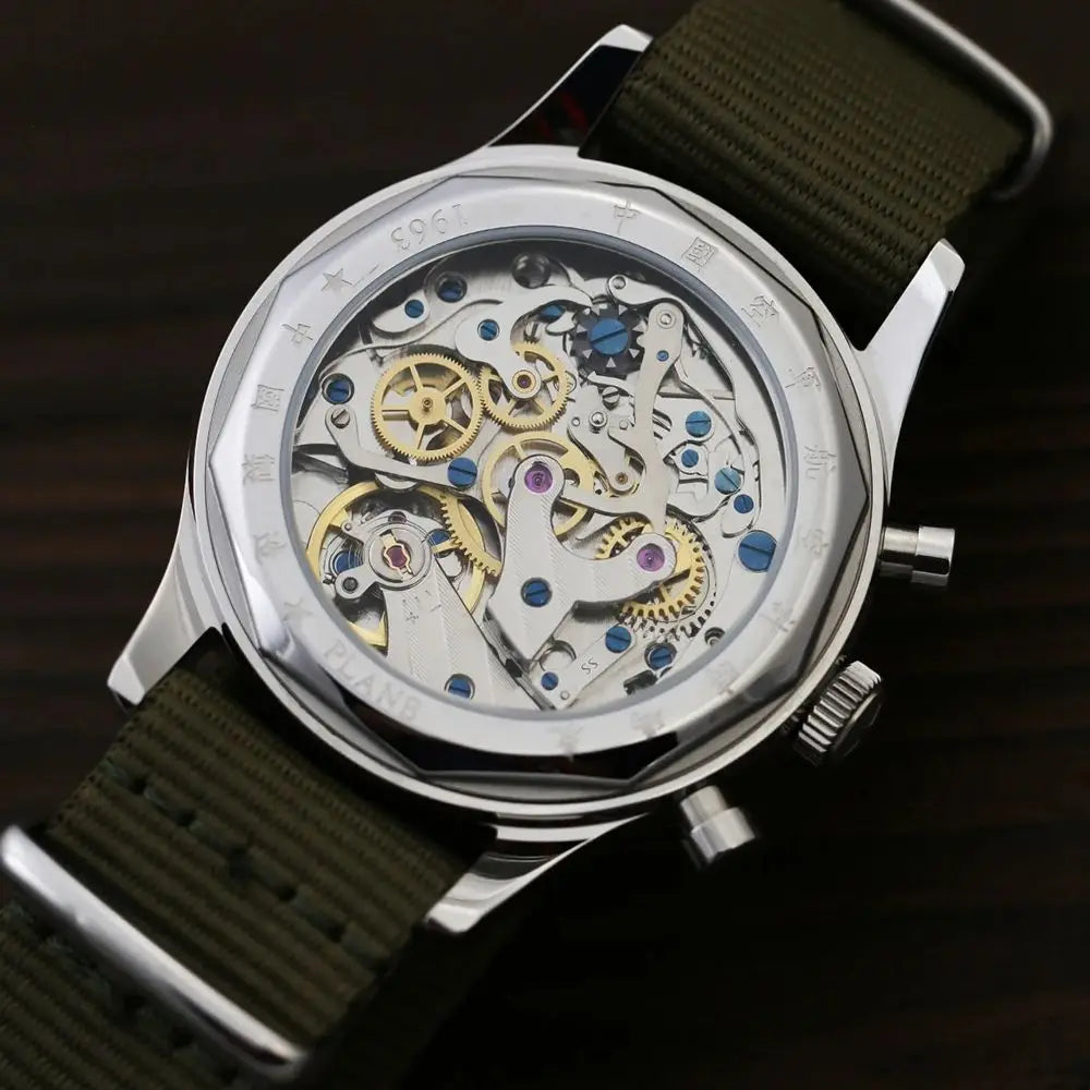 40mm China 1963 Pilot Aviation Mechanical Chronograph Original St1901 Movement Watches For Men 40mm Sapphire 38mm Vintage Watch