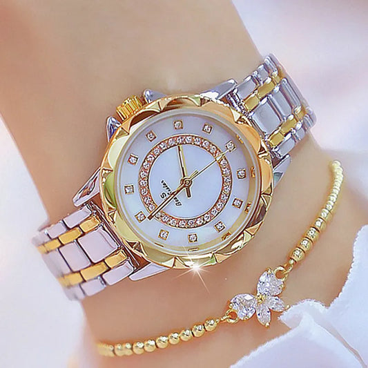 Diamond Women Watch Luxury Brand 2023 Rhinestone Elegant Ladies Watches Rose Gold Clock Wrist Watches For Women relogio feminino