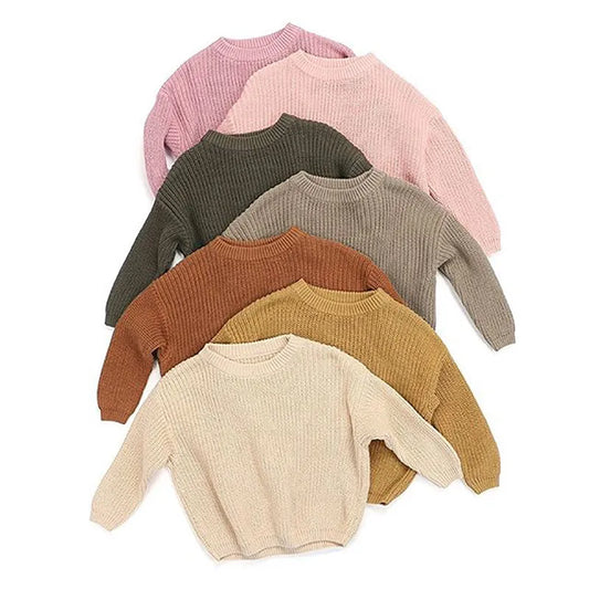 2020 New Fashion 0-5Years Newboorn Baby Girl Winter Autumn Sweaters Long Sleeve Solid Kintting O-Neck Top Fall Clothing