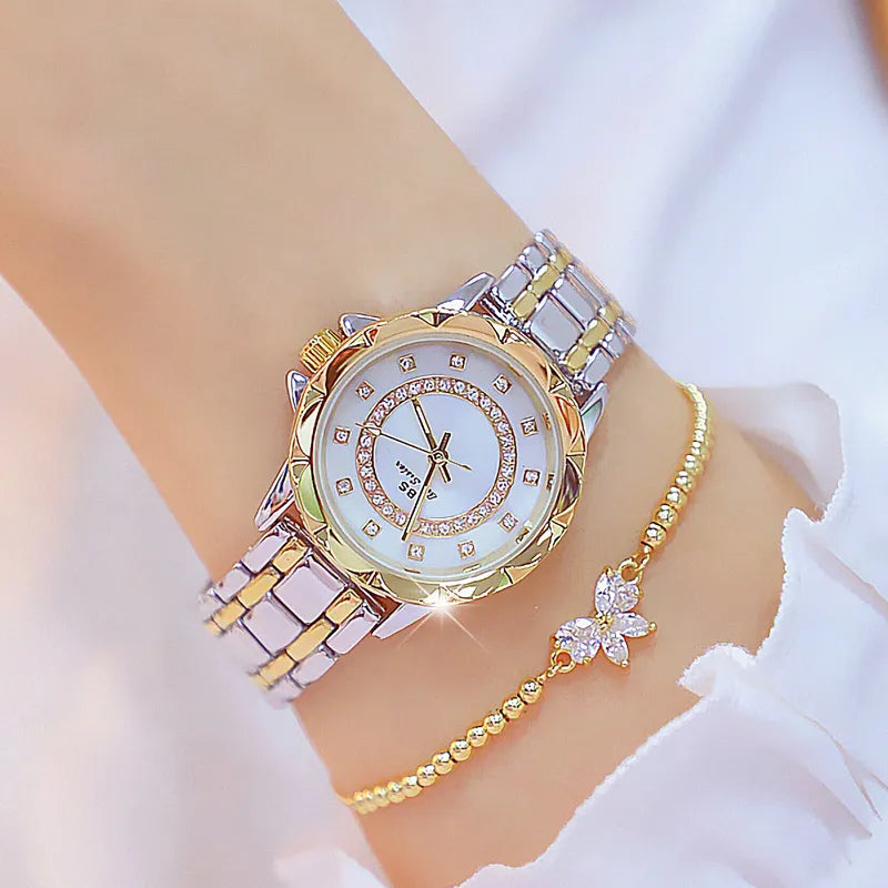 Diamond Women Watch Luxury Brand 2023 Rhinestone Elegant Ladies Watches Rose Gold Clock Wrist Watches For Women relogio feminino