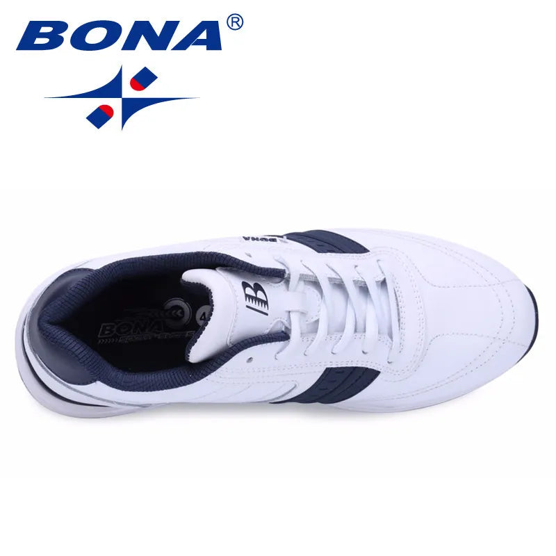 BONA New Popular Style Men Casual Shoes Lace Up Comfortable Shoes Men Soft Lightweight Outsole Hombre  Free  Shipping