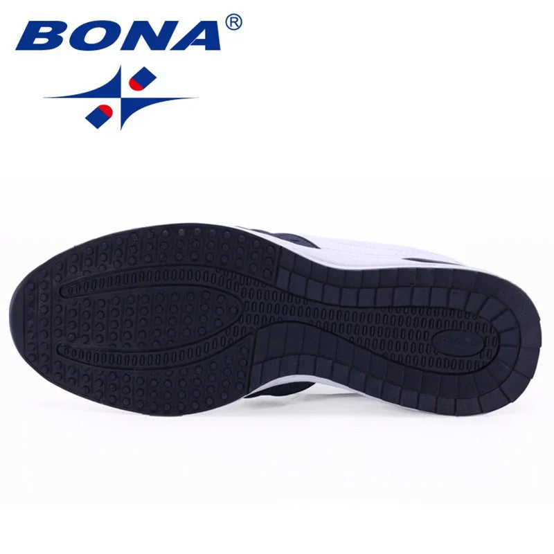 BONA New Popular Style Men Casual Shoes Lace Up Comfortable Shoes Men Soft Lightweight Outsole Hombre  Free  Shipping