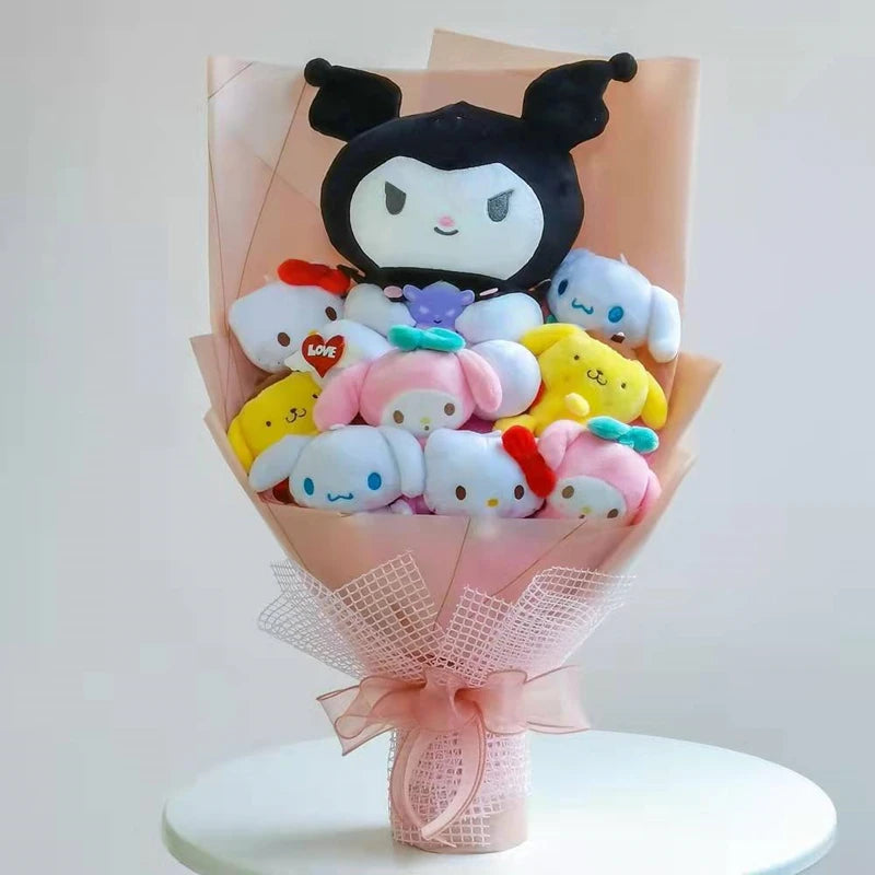 Kawali Kuromi My Melody Cinnamoroll Sanrio Plush Bouquet Soft Stuffed Dolls Valentine's Day Christmas Graduation Birthday Gifts