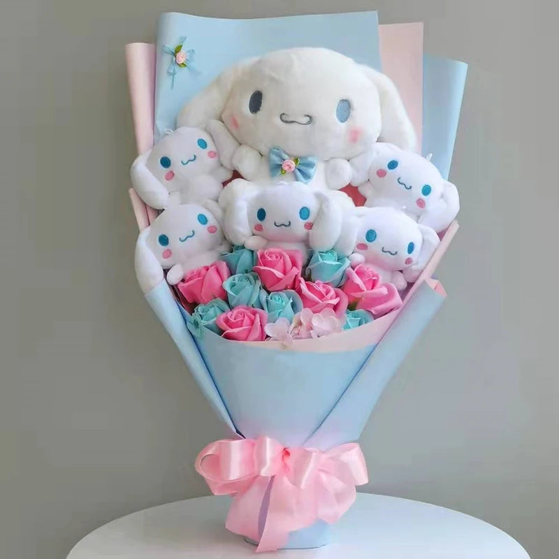 Kawali Kuromi My Melody Cinnamoroll Sanrio Plush Bouquet Soft Stuffed Dolls Valentine's Day Christmas Graduation Birthday Gifts